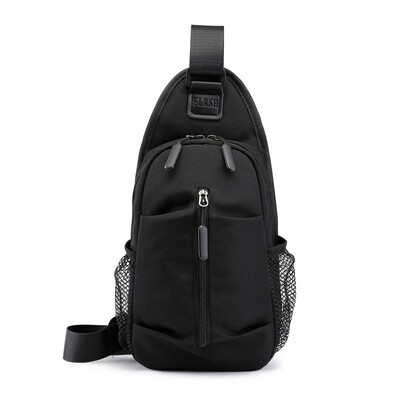 

2019 new fashion mens chest bag casual waterproof Oxford cloth Messenger bag