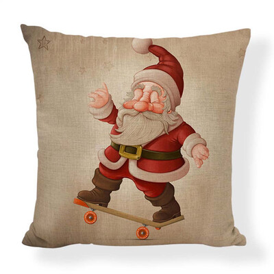 

New Christmas Pillow Case Santa Cotton Linen Sofa Throw Cushion Cover Home Decor