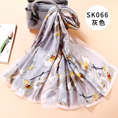 

Spring&summer long national wind ink painting flower scarf simulation silk printing wild photo scarf sunscreen shawl female
