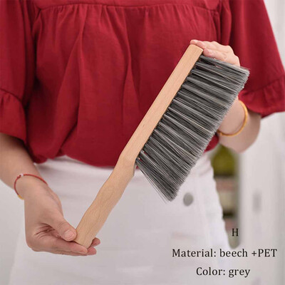 

〖Follure〗Wood Soft Hair Bed Brush Dusting Brush Without Lint Long Handle Cleaning Brush