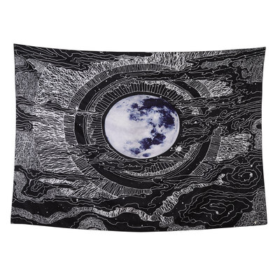 

Wall Hanging Tapestries Moon Star Clouds&Mountains Tapestry Black&White Wall Blanket Wall Art for Bedroom Bohemia Home