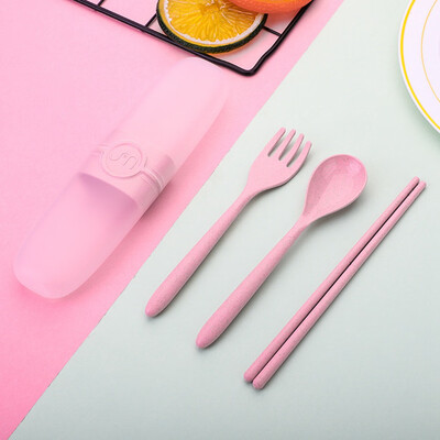 

Eco-Friendly Portable Tableware Flatware Set Reusable Bag Spoon Fork Travel Cutlery
