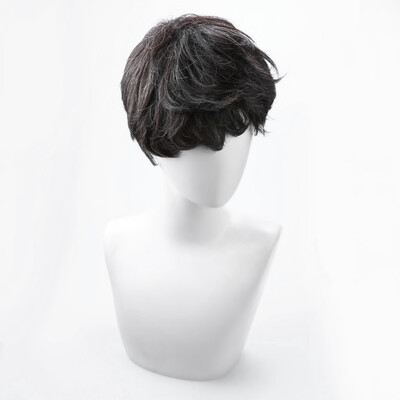 

〖Follure〗Wigs Cosplay Short Natural Hair Mixed Dark Black Handsome Wig Mens