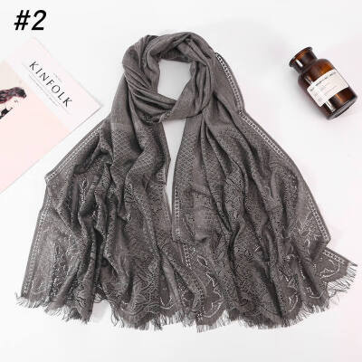 

Hui people hijab Muslim ladies headscarf wholesale 2019 new cross-border fashion lace scarf