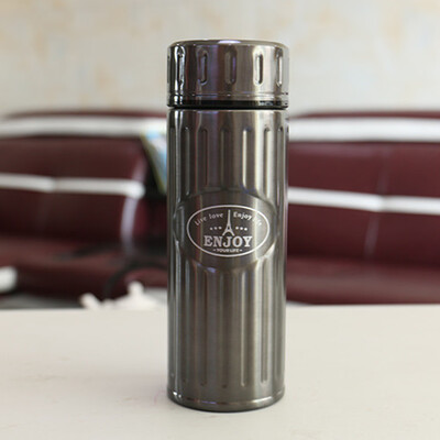 

Gobestart Men And Women Steel Pattern Bubble Tea Leak Portable Stainless teel Vacuum flask