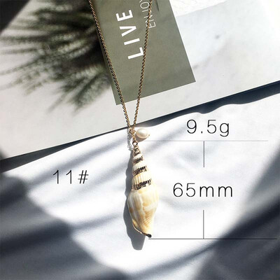 

Fashion 1PC Conch Cowrie Shell Pendant Choker Necklace for Women Gold Color Chain Choker Necklace Beach Coin Long Collier