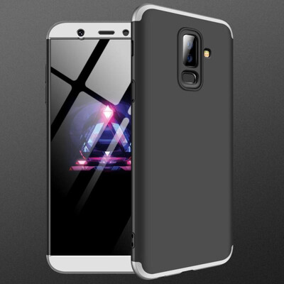 

MOONCASE Samsung A6 Plus 2018 three-section all-inclusive shield - black silver