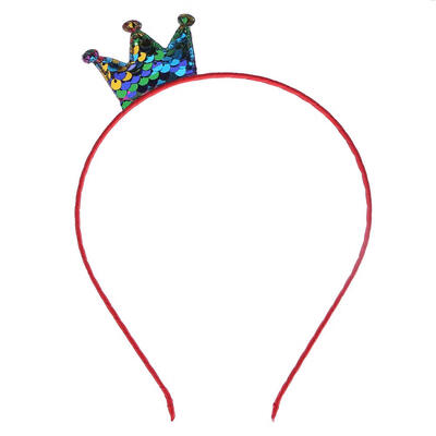 

Cute Unisex Sequins Crown Hair Hoop Party Birthday Headwear Accessories