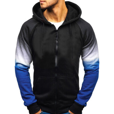 

Toponeto Men Splicing Tie Dyeing Pullover Long Sleeve Hooded Sweatshirt Tops Blouse