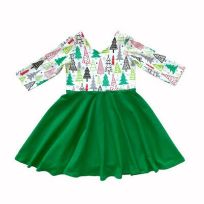 

Newborn Kids Baby Girl Long Sleeve Dress Christmas Party Princess Dress Clothes