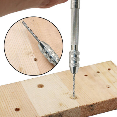 

JPGIF Mini Micro Aluminum Hand Drill With Keyless Chuck 10pc Twist Drill Bit Rotary