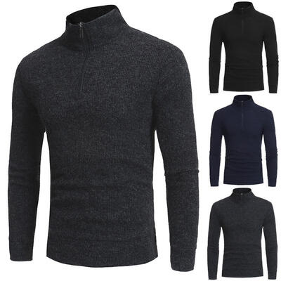 

Winter Men Slim Warm Cotton High Neck Pullover Jumper Sweater Top Turtleneck