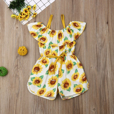 

Toddler Baby Girls Clothes Sunflower Romper Jumpsuit One-Pieces Casual Outfits