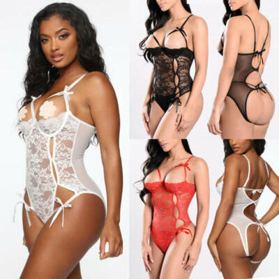

Women Sexy Lingerie Lace Dress G-string Thongs Underwear Babydoll Sleepwear Set