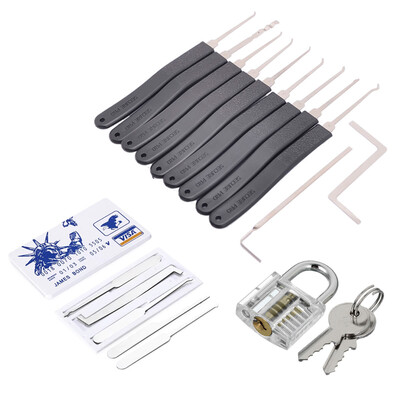 

LOCKMALL 19 In 1 Practice Padlock Set - Lock Lockpick Combination Tool