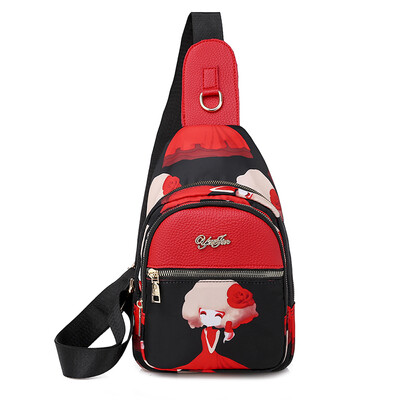 

National air-chest bag fashion single-shoulder single-shoulder high-capacity printing large-capacity printing cloth chest ba