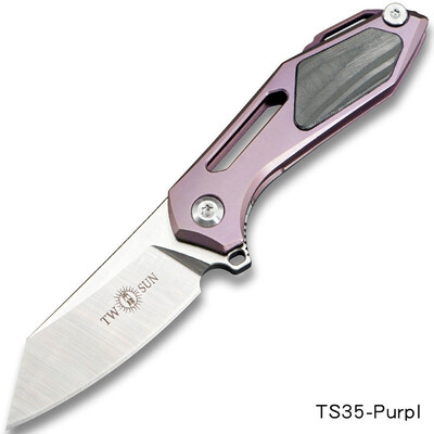 

TwoSun MINI M390 Folding Knife Pocket Knife camping knife outdoor survival tool EDC Fast Opening bearings Titanium FireAnt TS35