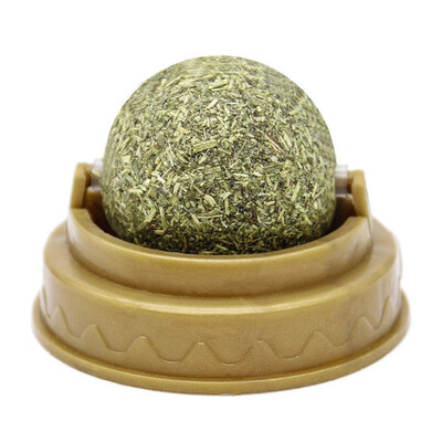 

3pcs Catnip Ball Set Self-adhesive Rotated Catnip Silvervine Lick Ball For Cats Wall Mount Molar Teething Toy Pet Cat Supplies