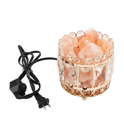 

Natural Himalayan Crystal Salt Lamp Metal Base Dimmable Controller Switch