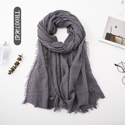 

Spring&Autumn cotton&linen scarves Sen small clear female Japanese scarf female literary long shawl dual-use scarves