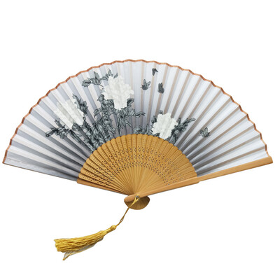 

〖Follure〗Folding Fans Handheld Fans Bamboo Fans Womens Hollowed Bamboo Hand Holding Fan