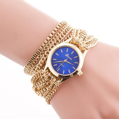 

2018 New Women Fashion Luxury Leisure Set Auger Leather Analog Stainless Steel Quartz Watch