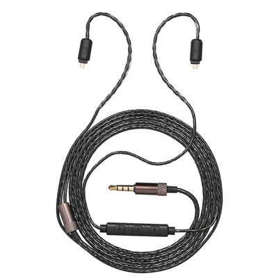 

2 pin 075mm to 35mm Earphone Replacement Earbuds Exchange Cable w 3 Remote Buttons Gold Plated Straight Plug for KZ-ZS3 ZS4 ZS5