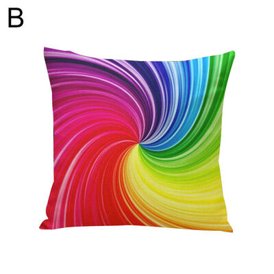 

Rainbow Abstract Pattern Square Throw Pillow Case Cushion Cover Sofa Bed Decor