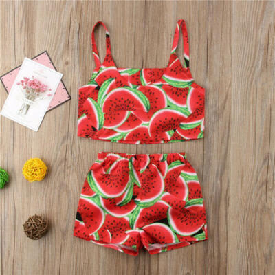 

2pcs Toddler Kids Baby Girl Watermelon Crop Tops Short Pants Outfits Clothes UK