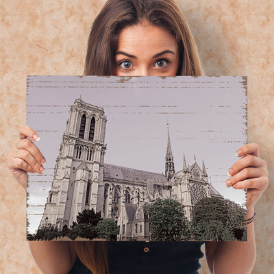 

Toponeto Vintage De Cathedral Paris France Rose Window Hanging Painting Wall Art