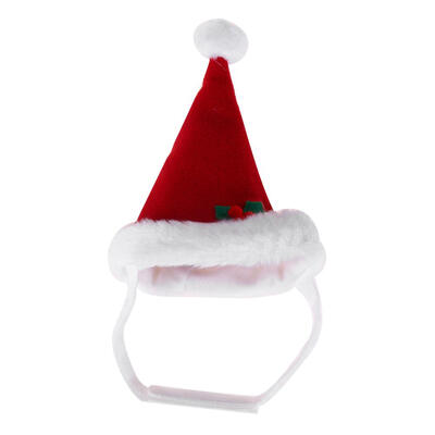 

Pet Cat Dog Christmas Santa Claus Costume Hat Beard Warm Winter Hat Cap