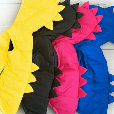 

Baby Girl Warm Dinosaur Hooded Coat Kid Jacket Outerwear Zipper Autumn Waistcoat