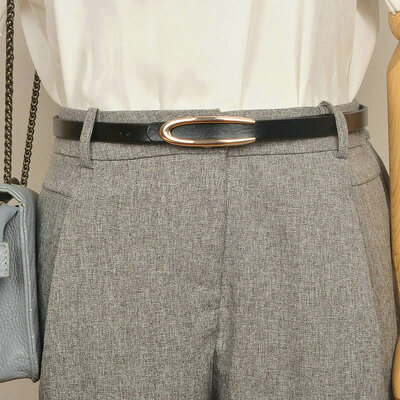 

Womens leather belt fine section small belt wild top layer cowhide decorative inner plug simple with trousers professio