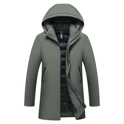 

Toponeto New Style For Men In Autumn And Winter Medium And Long Thicker Cap Cotton Coat