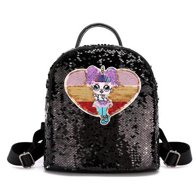 

Glitter Sequins Backpack Girls Cartoon Colorful Kids Travel Shoulder Bags