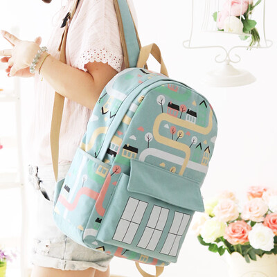 

Rain every canvas shoulder bag female Japan&South Korea tide junior high school students bag female bag academic travel backpa