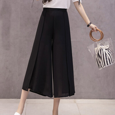 

Tailored Fashion Women Casual Loose Solid Color Trousers Ankle -Length Pant