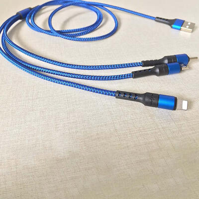 

3-in-1 Charge Cord 27A Fast Charging Lightning Type C Micro USB Cable-1m