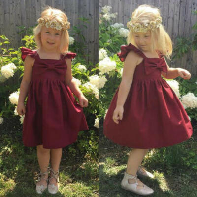 

Toddler Kid Baby Girls Bowknot Party Pageant Princess Summer Gown Dress Sundress