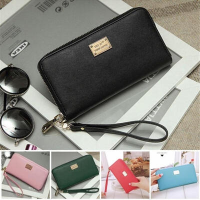 

Women PU Leather Wallet Lady Card Coin Holder Long Purse Clutch Zipper Bag