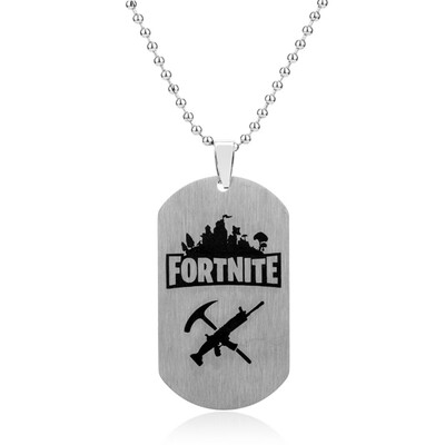 

For-Tnite Stainless Steel Necklace Cool Pendant Fans Favorite Gamer Gifts for Teen Adults