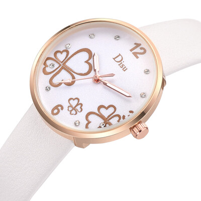 

RM Fashion Lady Frosted Dial Heart Shape Pattern Leather Belt Watch Quartz Watch