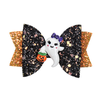 

qiuliguo Cute Girls Bowknot Alligator Hair Clips Bowknot Hairpins with Pumpkin Halloween Barrettes for Girls Women