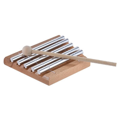 

Children Kids Toddler 5-Tone Tabletop Chimes Educational Musical Toy Percussion Instrument with Mallet