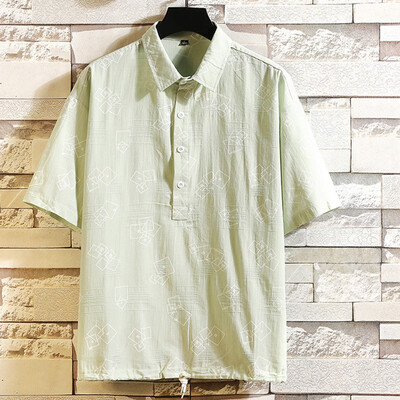 

Toponeto Mens Summer New Casual Pure Collar Short Sleeve Fashion Comfortable Blouse Top