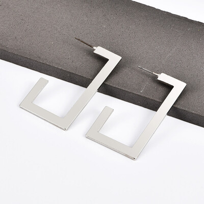 

2019 latest design brand creative fashion geometric metal earrings generous minimalist earrings gift for women