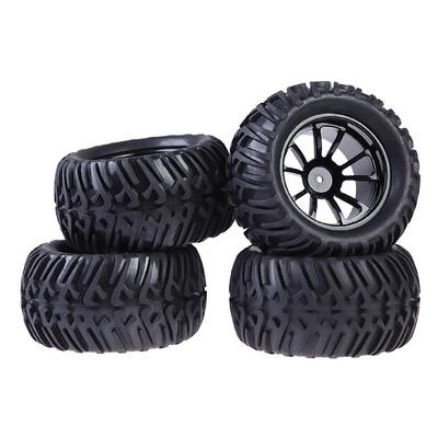 

New 4PCS Wheel Rim & Tires For HSP 110 Monster Truck RC Car 12mm Hub