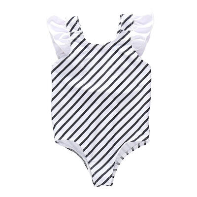 

Baby Girls Swimwear One-Piece Swimsuit Stripe Backless Romper Bathing Suit