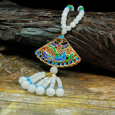 

FW Beautiful Peacock Necklace Bead Necklace Womens Fine Necklace Gifts