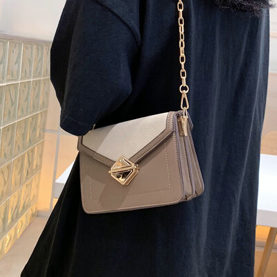 

Korean version of the small bag female 2019 new summer foreign gas chain wild shoulder bag fashion contrast color diagonal small square bag